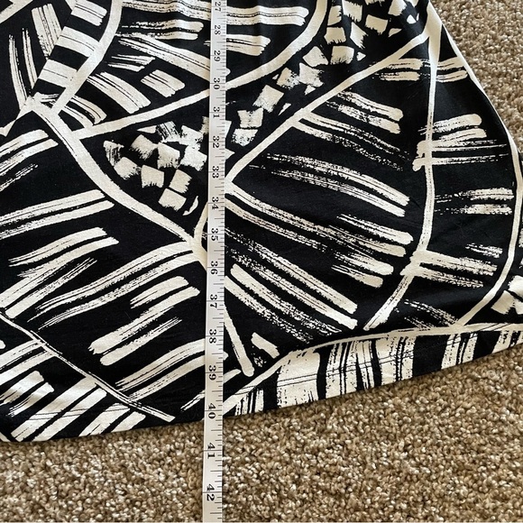 Nic + Zoe Wrap Dress Women’s M Black White Printed V Neck Lined Resort Palm Leaf - Picture 15 of 16